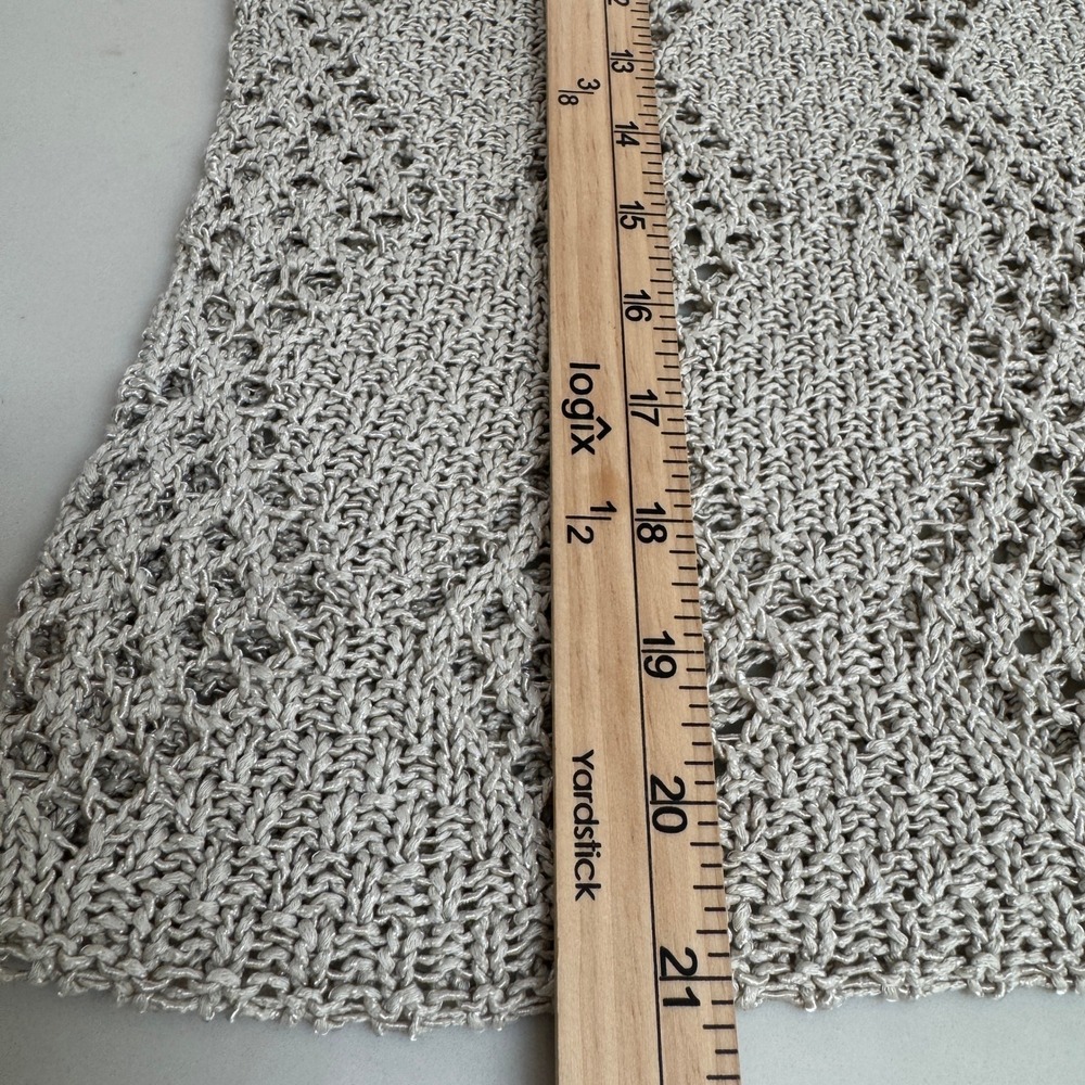 Natural Life Open Knit Diamond Crochet Pointelle Tank XL Beige Neutral NEW w tag - Picture 4 of 8